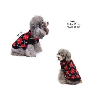 SWEATER P/PERRO NEGRO CON ROJO ROMBOS TALLA L  MQ-MYD46