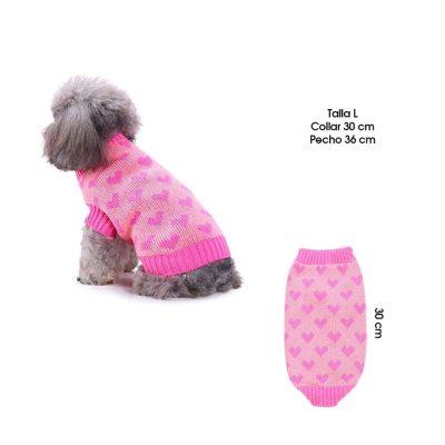 SWEATER P/PERRO ROSADO C/CORAZONES TALLA  L MQ-MYD83