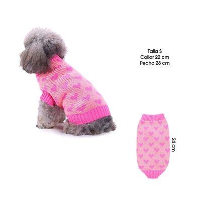 SWEATER P/PERRO ROSADO C/CORAZONES TALLA  S MQ-MYD83