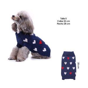 SWEATER P/PERRO AZUL C/CORAZONES TALLA  S MQ-MYD84 T
