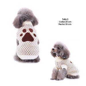 SWEATER P/PERRO BEIGE C/HUELLA CAFE TALLA  S MQ-MYD85