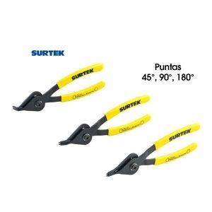 PINZAS P/ANILLOS DE RETENCION SURTEK 3 PCS INTERNO Y EXTERNO