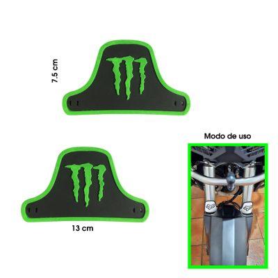 PROTECTORES DE BARRA HULE MONSTER NEGRO VERDE  2PCS
