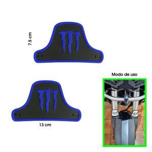 PROTECTORES DE BARRA HULE MONSTER  NEGRO AZUL 2PCS