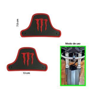 PROTECTORES DE BARRA HULE MONSTER  NEGRO Y ROJO 2PCS