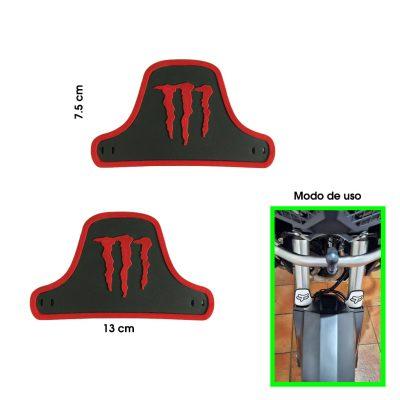 PROTECTORES DE BARRA HULE MONSTER  NEGRO Y ROJO 2PCS