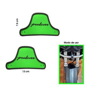 PROTECTORES DE BARRA PULSAR VERDE SOLIDO HULE 2PCS