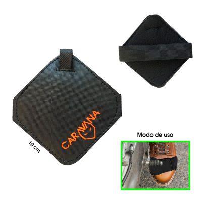 PROTECTOR P/ZAPATO DE MOTORISTA CARAVANA NEGRO NARANJA 10X10CM