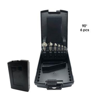 BROCAS P/AVELLANADORA CONICA 90 GRADOS HSS 6 PCS