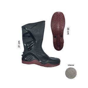BOTAS DE HULE RACING NEGRO C/ROJO #38