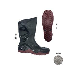BOTAS DE HULE RACING NEGRO C/ROJO #39