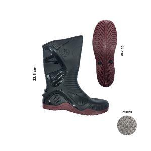 BOTAS DE HULE RACING NEGRO C/ROJO #40
