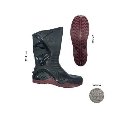 BOTAS DE HULE RACING NEGRO C/ROJO #40