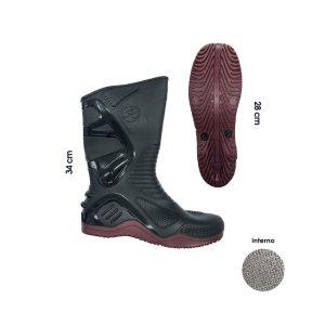 BOTAS DE HULE RACING NEGRO C/ROJO #42