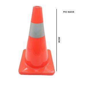 CONO DE TRANSITO PVC SUAVE 45 CM CON REFLECTIVO