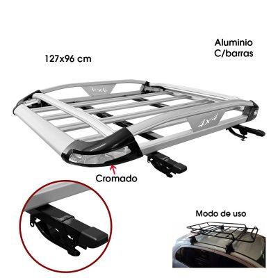 PORTAMALETAS ALUMINIO GRIS 1X1.20 C/BARRAS