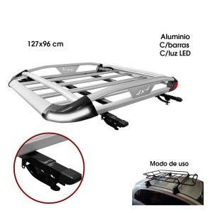 PORTAMALETAS ALUMINIO GRIS 1X1.20 C/BARRAS C/LUZ