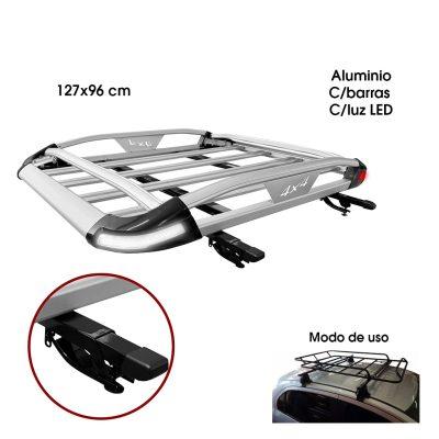 PORTAMALETAS ALUMINIO GRIS 1X1.20 C/BARRAS C/LUZ