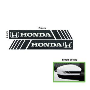 CALCOMANIA P/RETROVISOR FRANJAS NEGRAS HONDA 18X3CM