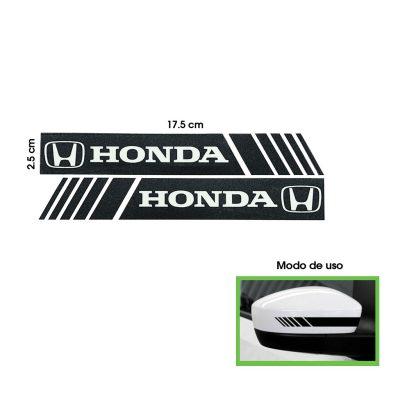 CALCOMANIA P/RETROVISOR FRANJAS NEGRAS HONDA 18X3CM