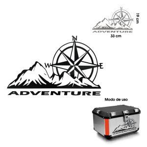STICKER P/CAJUELA DE MOTO 33X19CM MEDIANA  ADVENTURE NEGRA