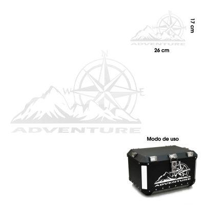 STICKER P/CAJUELA DE MOTO 26X17CM SMALL ADVENTURE BLANCA