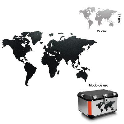 STICKER  P/CAJUELA DE MOTO 27X17CM SMALL MUNDO NEGRO