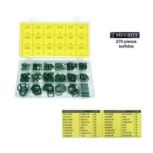 EMPAQUE DE HULE 270 PCS ORING VERDE SECURITY