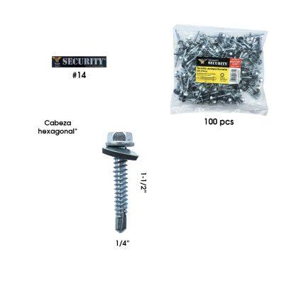 TORNILLOS P/LAMINA N0 14 1 1/2 PULGADA 100 PCS SECURITY