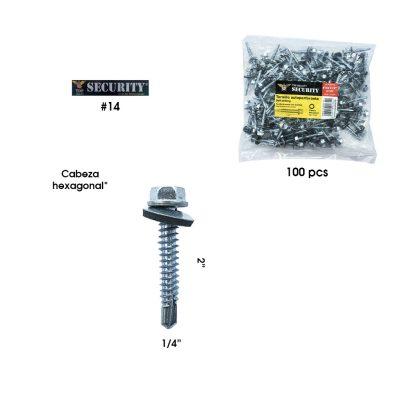 TORNILLOS P/LAMINA N0 14 2 PULGADAS 100 PCS SECURITY