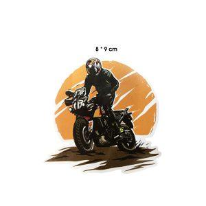 CALCOMANIA MOTO ATARDECER 8X9CM