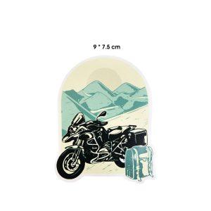 CALCOMANIA MOTO CELESTE 9X7.5CM