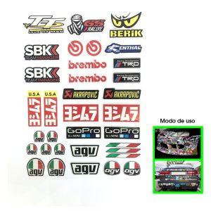 CALCOMANIA PARA CARRO GO PRO TRD BREMBO 34PCS