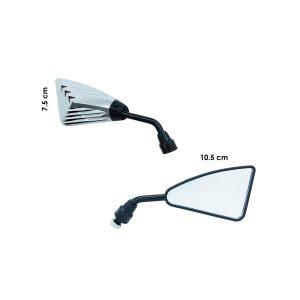 RETROVISOR P/MOTO PLASTICO ROSCA 8-10MM SILVER