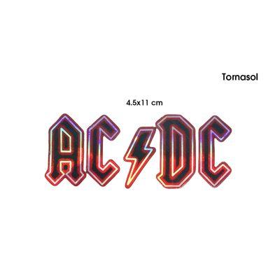 CALCOMANIA TORNASOL ACDC 11X4.5CM