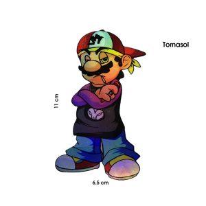 CALCOMANIA TORNASOL MARIO CON PURO 10X6.5CM