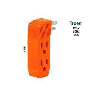 ESPIGA TRIPLE NARANJA C/TIERRA TIPO F TROEN TR-LT-O1