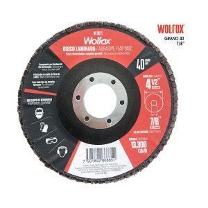 DISCO ABRASIVO LAMINADO P/METAL 4 1/2 PLG GRANO 40