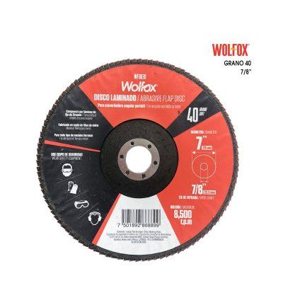 DISCO ABRASIVO LAMINADO 7  PLG GRANO 40 WOLFOX