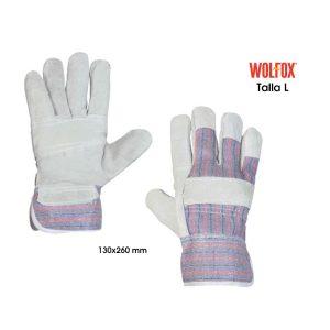 GUANTES DE TRABAJO CUERO Y TELA  GRANDES  WOLFOX
