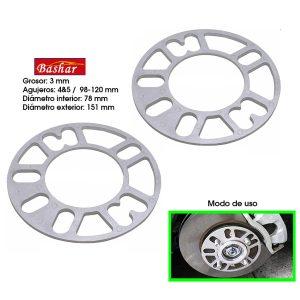 ESPACIADOR P/AROS 3MM  98 A 120 78 A 151  2PCS