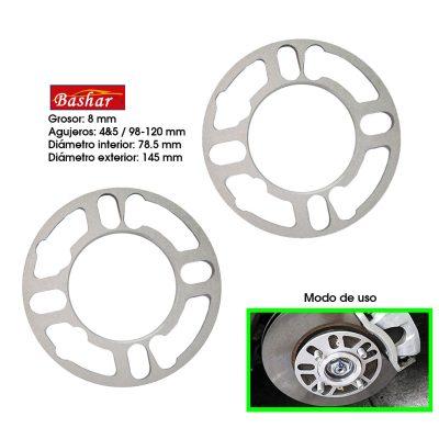 ESPACIADOR P/AROS 8MM  98 A120MM  Y 78.5MM  A 145MM  2PCS