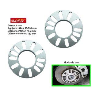 ESPACIADOR P/AROS 6MM  98 A 130 72.5 A 152  2PCS