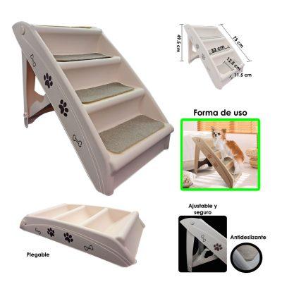 GRADAS P/MASCOTA 47CM ALTO  39CM ANCHO  75CM LARGO BEIGE