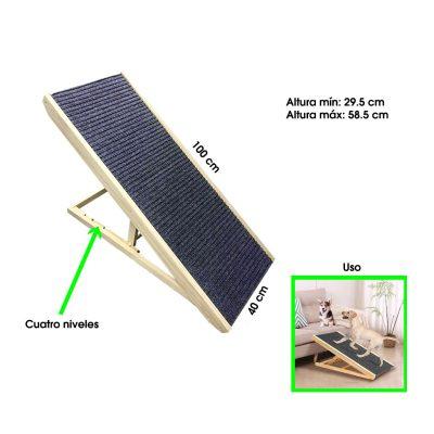 RAMPA P/MASCOTA AJUSTABLE MADERA 100X40CM YF-43-M
