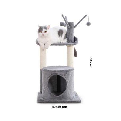 RASCADOR P/GATOS C/CASITA  40X40H80 CM YS125275