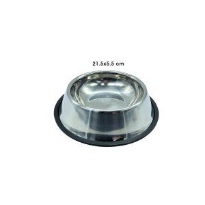 PLATO P/MASCOTA ALUMINIO 21.5CMX5.5CM ANTIDESLIZANTE