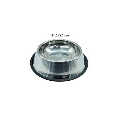 PLATO P/MASCOTA ALUMINIO 21.5CMX5.5CM ANTIDESLIZANTE