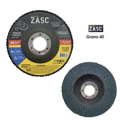 DISCO ABRASIVO LAMINADO 4 1/2 115X22 GRANO 40 METALES Y ACERO