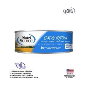 COMIDA LATA P/GATO NUTRISOURCE POLLO, PAVO, CORDERO Y PESCADO 5.5ONZAS